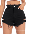 Damen sexy Loch einfach Scrunch Butt Denim Shorts